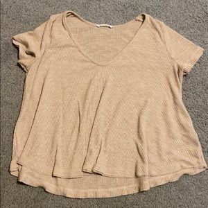 Tan ribbed shirt